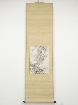 壬午（1882年）　藤井松林筆　瀧山水図　肉筆紙本掛軸（保護箱）